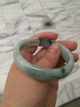 Load image into Gallery viewer, 52mm 100% natural certified  green green/white oval jadeite jade bangle AB32-5304
