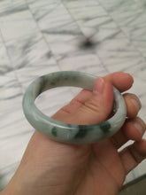 Load image into Gallery viewer, 52mm 100% natural certified  green green/white oval jadeite jade bangle AB32-5304
