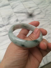 Load image into Gallery viewer, 52mm 100% natural certified  green green/white oval jadeite jade bangle AB32-5304
