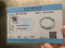 Load image into Gallery viewer, 52mm 100% natural certified  green green/white oval jadeite jade bangle AB32-5304
