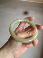 Load image into Gallery viewer, 59mm 100% Natural yellow/brown round cut Hetian nephrite Jade bangle HF5
