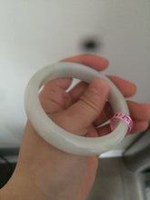 Load image into Gallery viewer, 57.2mm certified Type A 100% Natural light green/white Jadeite Jade bangle  AB21-6215
