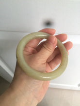 Load image into Gallery viewer, 59mm 100% Natural yellow/brown round cut Hetian nephrite Jade bangle HF5
