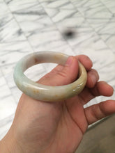 Load image into Gallery viewer, 51mm Certified Type A 100% Natural green/yellow/red Jadeite Jade oval bangle B85-2494
