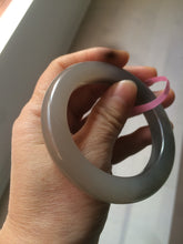 Load image into Gallery viewer, Sale! Certified 52mm 100% Natural icy gray/black nephrite Hetian Jade bangle P8-0976
