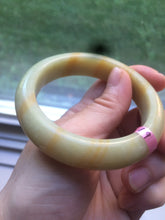 Load image into Gallery viewer, 53.4mm 100% Natural yellow Xiu Jade (Serpentine) bangle Xiu jade L72
