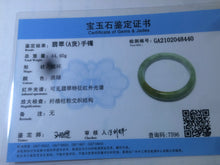 Load image into Gallery viewer, 56.6mm certified 100% natural Type A green/brown jadeite jade bangle L67-8440
