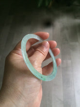 Load image into Gallery viewer, 58.6mm Certified Type A 100% Natural icy watery green super thin style Jadeite bangle M52
