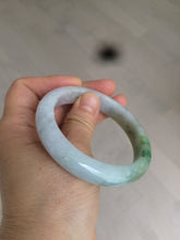 Load image into Gallery viewer, 56.5mm certified 100% natural Type A sunny green/white jadeite jade bangle A80-0458
