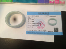 Load image into Gallery viewer, 51.5mm certified type A100% Natural light green white oval Jadeite Jade bangle AQ6-9925
