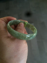 Load image into Gallery viewer, 52.5mm  certified Type A 100% Natural green/yellow thin Jadeite Jade bangle F79-3803
