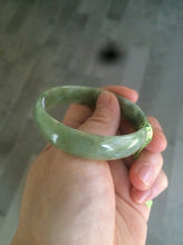 Load image into Gallery viewer, 52.5mm  certified Type A 100% Natural green/yellow thin Jadeite Jade bangle F79-3803
