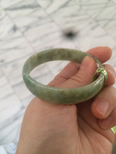 Load image into Gallery viewer, 52.5mm  certified Type A 100% Natural green/yellow thin Jadeite Jade bangle F79-3803
