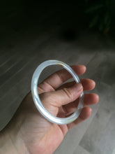 Load image into Gallery viewer, 61.5mm Certified Type A 100% Natural white/brown super thin style Jadeite bangle M53
