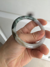 Load image into Gallery viewer, 55.8mm certified 100% natural green purple round cut jadeite jade bangle AK42-7560
