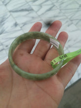 Load image into Gallery viewer, 52.5mm  certified Type A 100% Natural green/yellow thin Jadeite Jade bangle F79-3803
