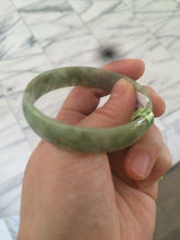 Load image into Gallery viewer, 52.5mm  certified Type A 100% Natural green/yellow thin Jadeite Jade bangle F79-3803
