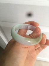 Load image into Gallery viewer, 47.5mm Certified Type A 100% Natural light green/purple/brown (Fu Lu Shou) oval Jadeite Jade bangle AT57-4197
