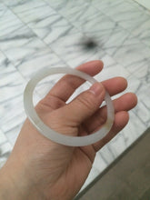 Load image into Gallery viewer, 61.5mm Certified Type A 100% Natural white/brown super thin style Jadeite bangle M53
