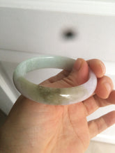 Load image into Gallery viewer, 47.5mm Certified Type A 100% Natural light green/purple/brown (Fu Lu Shou) oval Jadeite Jade bangle AT57-4197
