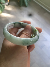 Load image into Gallery viewer, 52mm 100% natural certified  green green/white oval jadeite jade bangle AB32-5304
