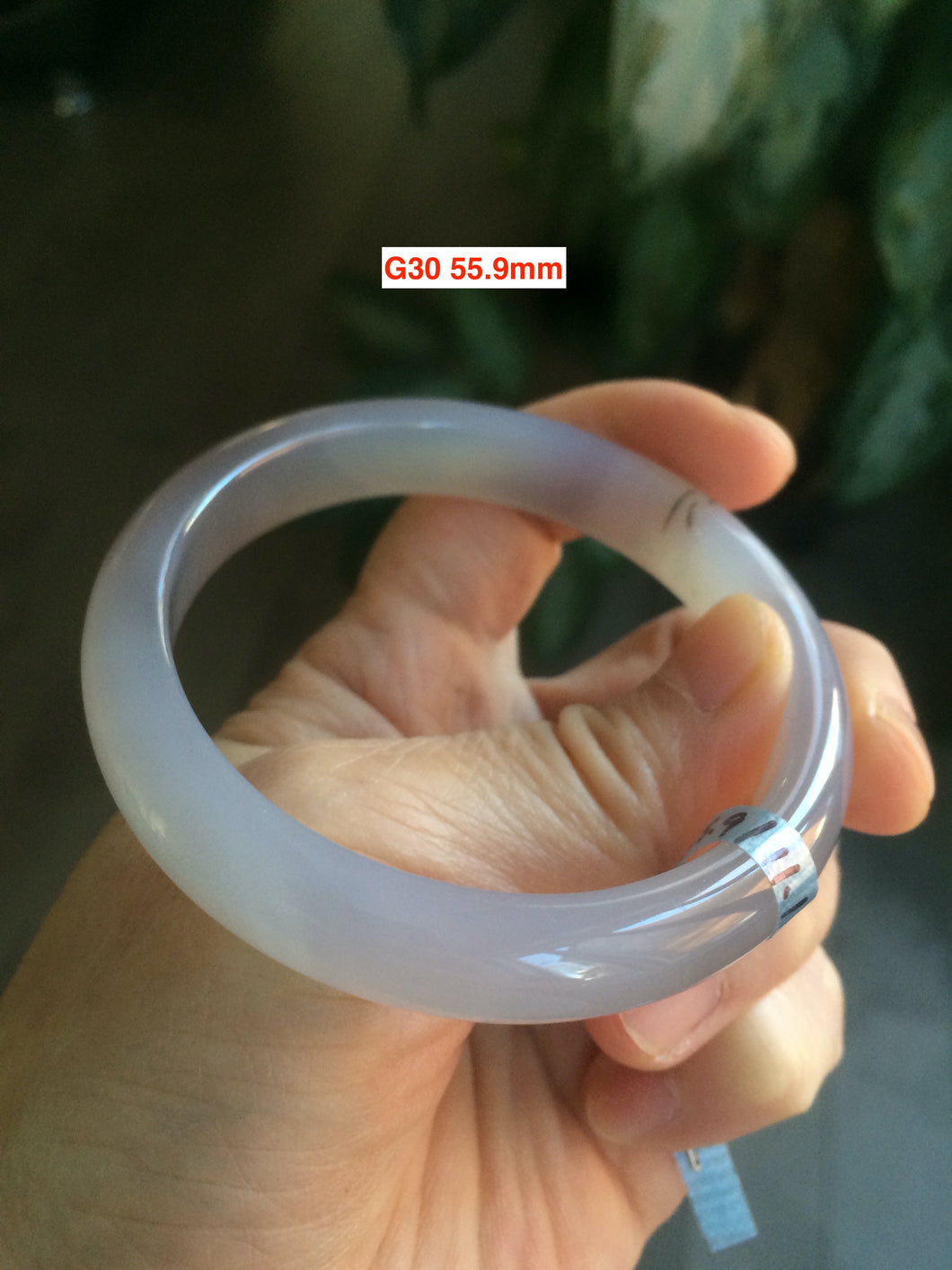 100% natural icy clear agate bangle group AB37