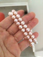 Load image into Gallery viewer, 2 pieces Genuine cultured 8-8.5mm freshwater high luster reflective pink pearl bracelet PB-2

