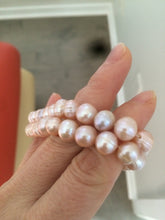 Load image into Gallery viewer, 2 pieces Genuine cultured 8-8.5mm freshwater high luster reflective pink pearl bracelet PB-2
