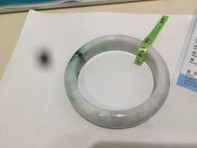 Load image into Gallery viewer, 55.6mm 100% natural Type A sunny green/white/purple jadeite jade bangle L116-4934
