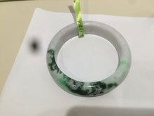 Load image into Gallery viewer, 55.6mm 100% natural Type A sunny green/white/purple jadeite jade bangle L116-4934
