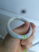 Load image into Gallery viewer, 54.3mm certifed 100% natural certified watery light green/white jadeite jade bangle Q88-7697
