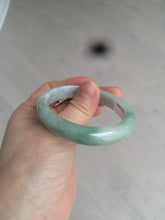 Load image into Gallery viewer, 49mm Type A 100% Natural light green/brown oval Jadeite Jade bangle AM63-6629
