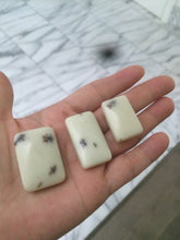 Load image into Gallery viewer, 100% natural light yellow/brown soap shape square nephrite Hetian jade safe and sound pendant HT37
