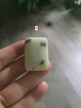 Load image into Gallery viewer, 100% natural light yellow/brown soap shape square nephrite Hetian jade safe and sound pendant HT37
