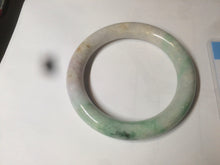 Load image into Gallery viewer, 56mm certified 100% natural sunny green/white/purple/yellow round cut jadeite jade bangle AF9-8927
