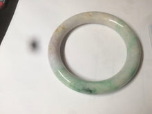 Load image into Gallery viewer, 56mm certified 100% natural sunny green/white/purple/yellow round cut jadeite jade bangle AF9-8927
