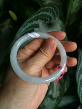 Load image into Gallery viewer, 53.7mm certificated Type A 100% Natural white round cut Jadeite Jade bangle Z49-3437
