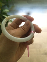 Load image into Gallery viewer, 53.7mm certificated Type A 100% Natural white round cut Jadeite Jade bangle Z49-3437
