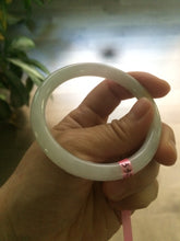 Load image into Gallery viewer, 53.7mm certificated Type A 100% Natural white round cut Jadeite Jade bangle Z49-3437
