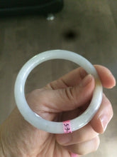 Load image into Gallery viewer, 53.7mm certificated Type A 100% Natural white round cut Jadeite Jade bangle Z49-3437
