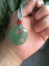 Load image into Gallery viewer, 24.6mm Certified 100% natural green aventurine jade (东陵玉) necklace m41 (add-on item.)
