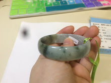 Load image into Gallery viewer, 52.4mm certified Type A 100% Natural light green/white thin Jadeite Jade bangle Y101-7332
