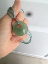 Load image into Gallery viewer, 24.6mm Certified 100% natural green aventurine jade (东陵玉) necklace m41 (add-on item.)
