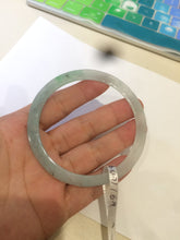Load image into Gallery viewer, 58.6mm Certified Type A 100% Natural icy watery green super thin style Jadeite bangle M52
