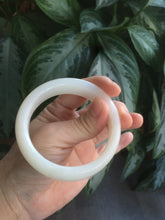 Load image into Gallery viewer, 54.7mm Certified 100% Natural white/beige nephrite Hetian Jade bangle HT16-7850
