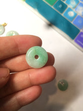 Load image into Gallery viewer, Type A 100% Natural sunny green Jadeite Jade Safety Guardian Button donut Pendant AF15
