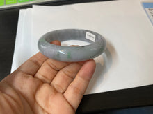 Load image into Gallery viewer, 57.4mm certified Type A 100% Natural light green/purple/gray Jadeite Jade bangle AM39-0734
