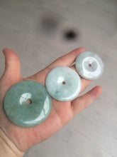 Load image into Gallery viewer, 40.5-51mm Type A 100% Natural light green Jadeite Jade Safety Guardian Button donut Pendant/worry stone/car hanger group L103 (add on item)
