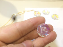 Load image into Gallery viewer, 17mm faceted glass crystal Initial letter &quot;C&quot; &quot;H&quot; &quot;K&quot; &quot;L&quot; &quot;R&quot; pendant (necklace) AD4 Add on item, not sale individually.
