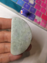 Load image into Gallery viewer, 100% Natural icy watery light green/white Jadeite gua sha (刮痧) Jadeite jade AF18 (Add on item! not sale individually)
